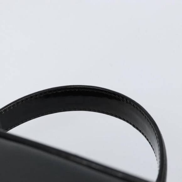 GUCCI Vanity Hand Bag Enamel Black Gold 000 2040 0323 Auth ep12198